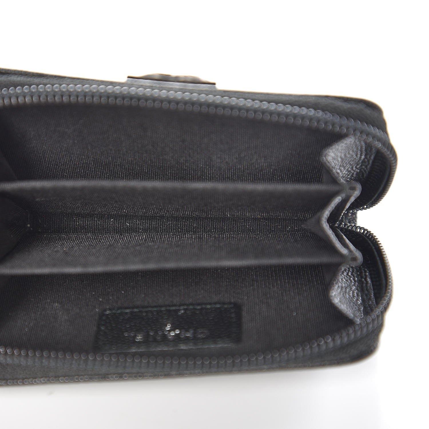 Chanel Caviar Quilted Boy Zip Around Coin Purse Wallet Black 5 of 8