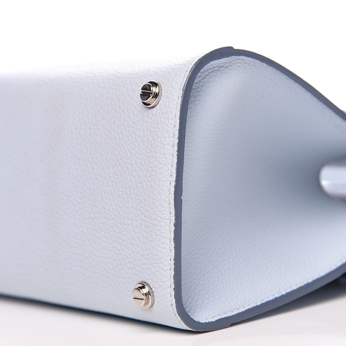 Grained Calfskin Mini Horizon Satchel Pale Blue