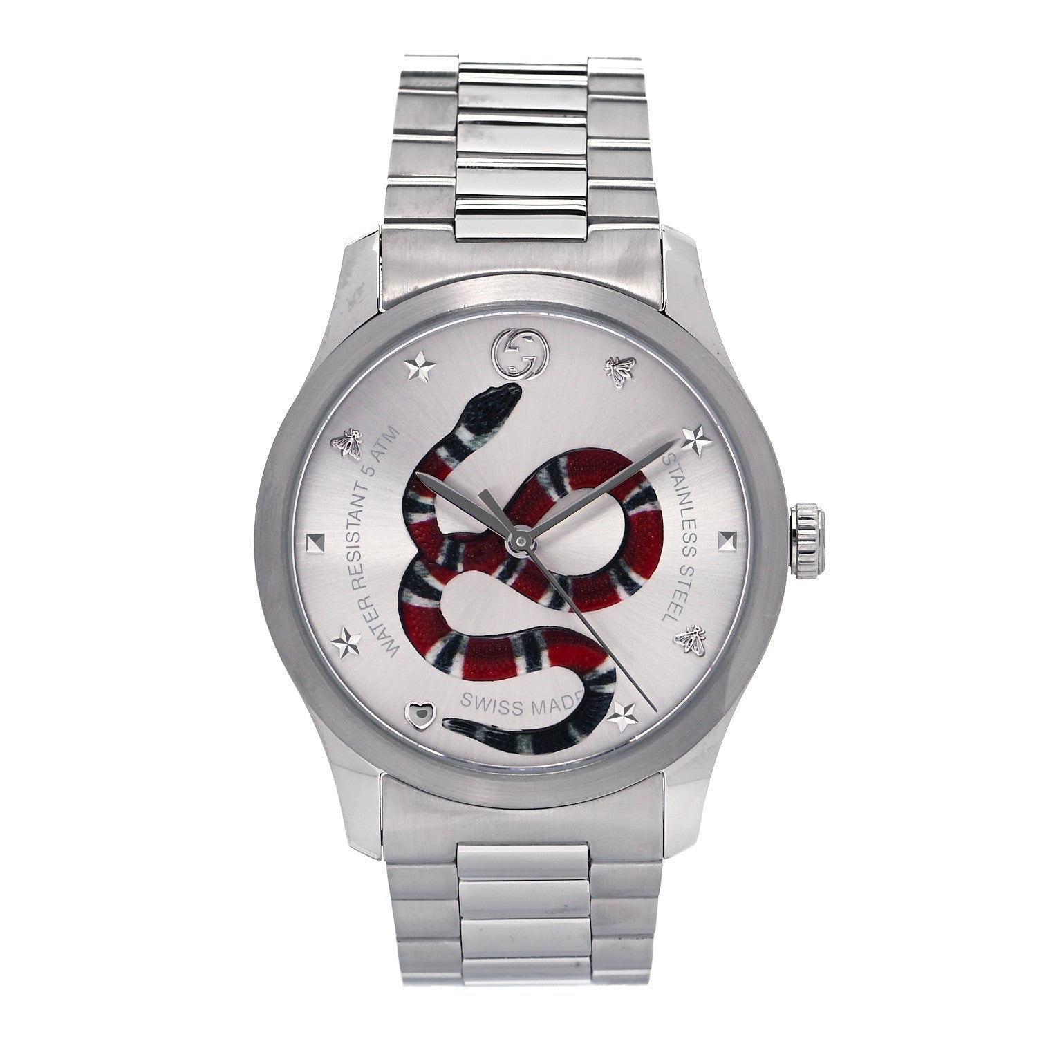 Gucci Stainless Steel 38mm G-Timeless Snake Quartz Watch 1 of 6