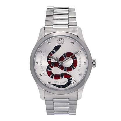 Gucci Stainless Steel 38mm G-Timeless Snake Quartz Watch 1 of 6