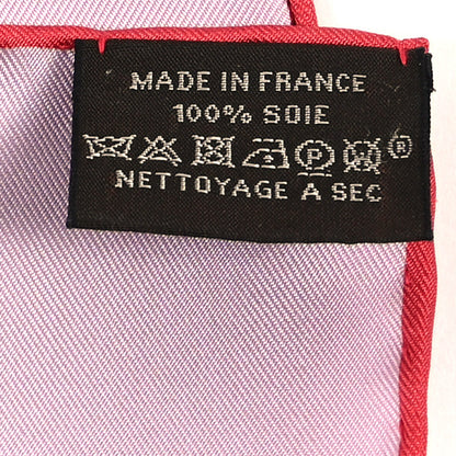 Hermes Silk Twill Plumets Et Panaches Scarf 90 Rose Fane Bleu Violet 3 of 5
