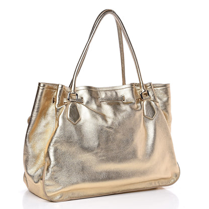 Prada Nappa Soft Drawstring Tote Platino 3 of 12