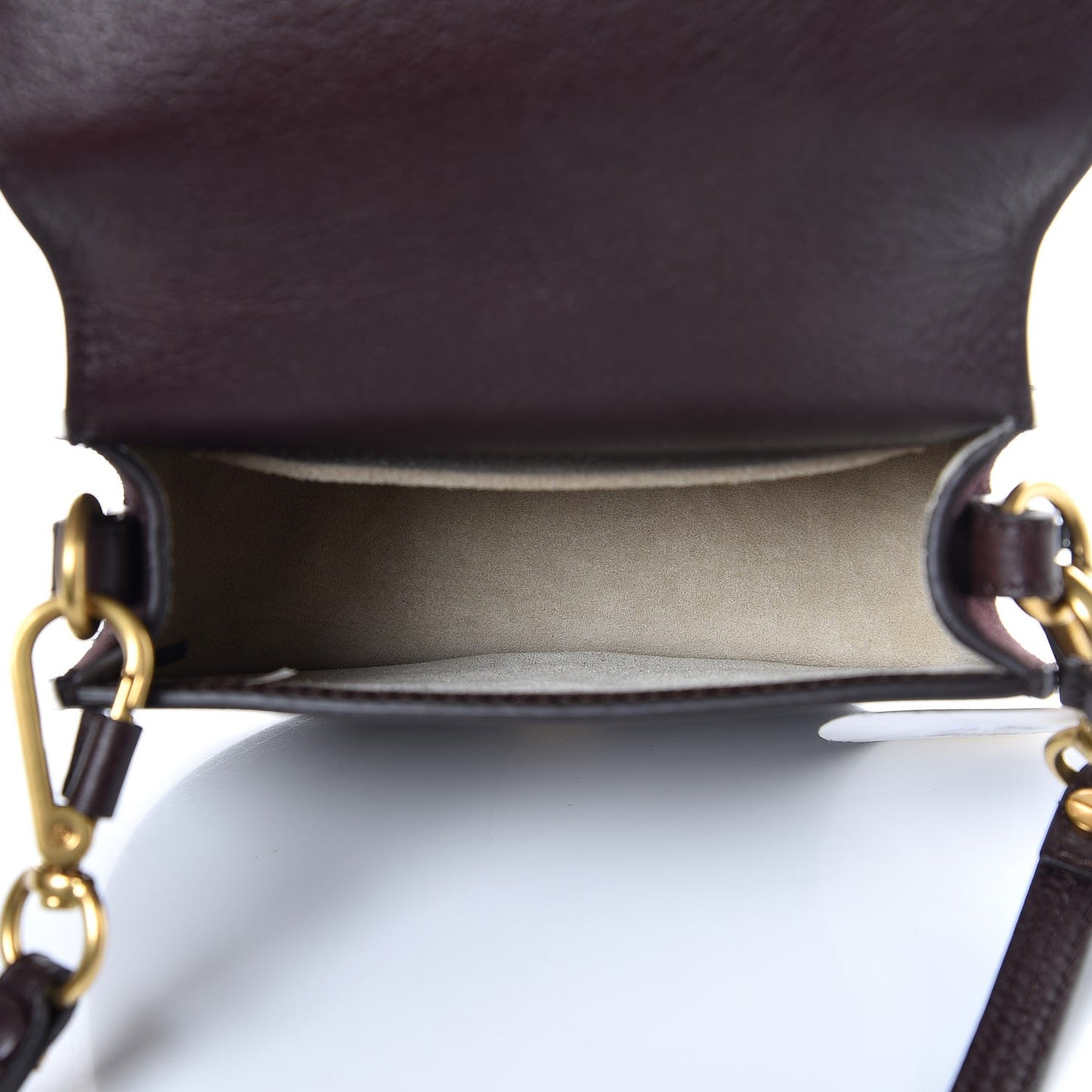 Calfskin Suede Small Nile Bracelet Bag Carbon Brown