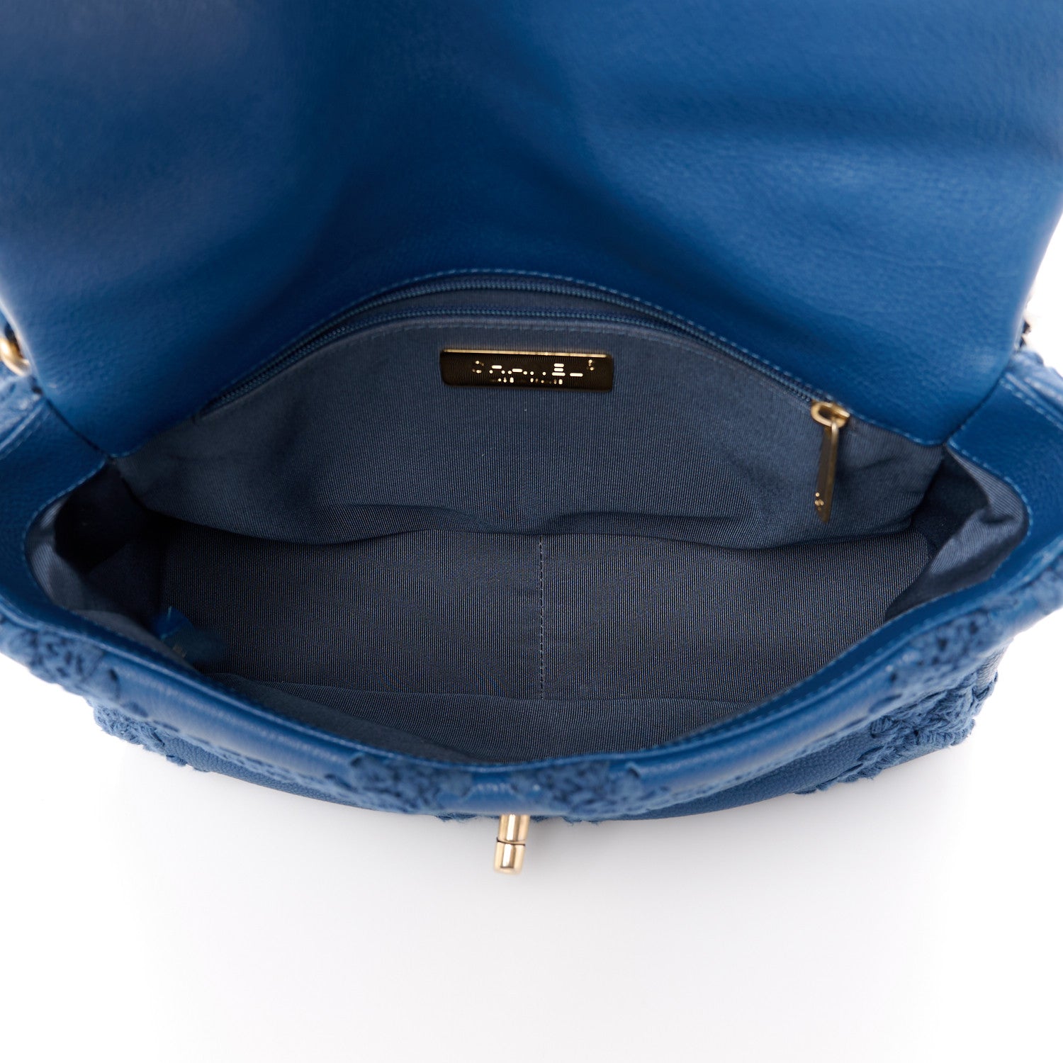 Chanel Calfskin Crochet Medium Chanel 19 Flap Blue 5 of 10