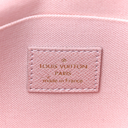 Louis Vuitton Damier Azur Pochette Felicie Chain Wallet Rose Ballerine 12 of 39