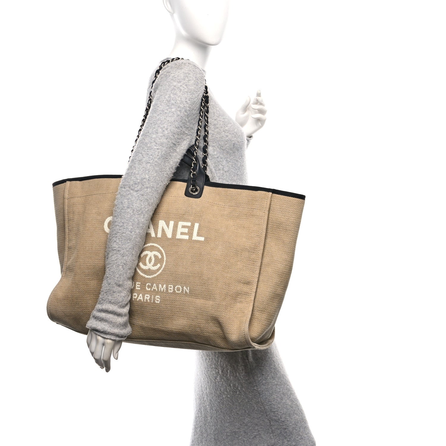 Chanel Woven Straw Raffia Extra Large Deauville Tote Beige Black 2 of 11