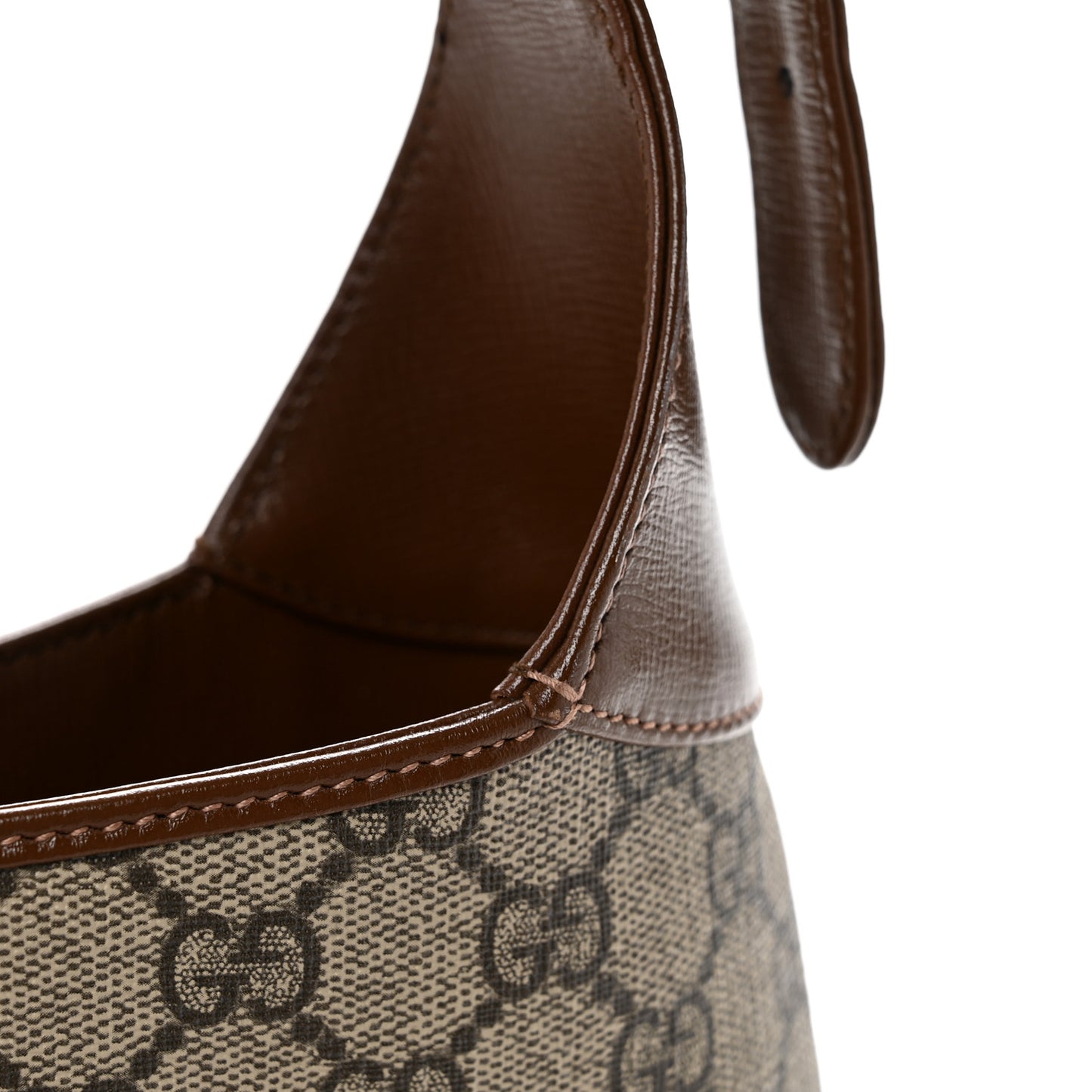 GG Supreme Monogram Azalea Calfskin Web Medium Jackie 1961 Hobo Beige Ebony Brown Sugar