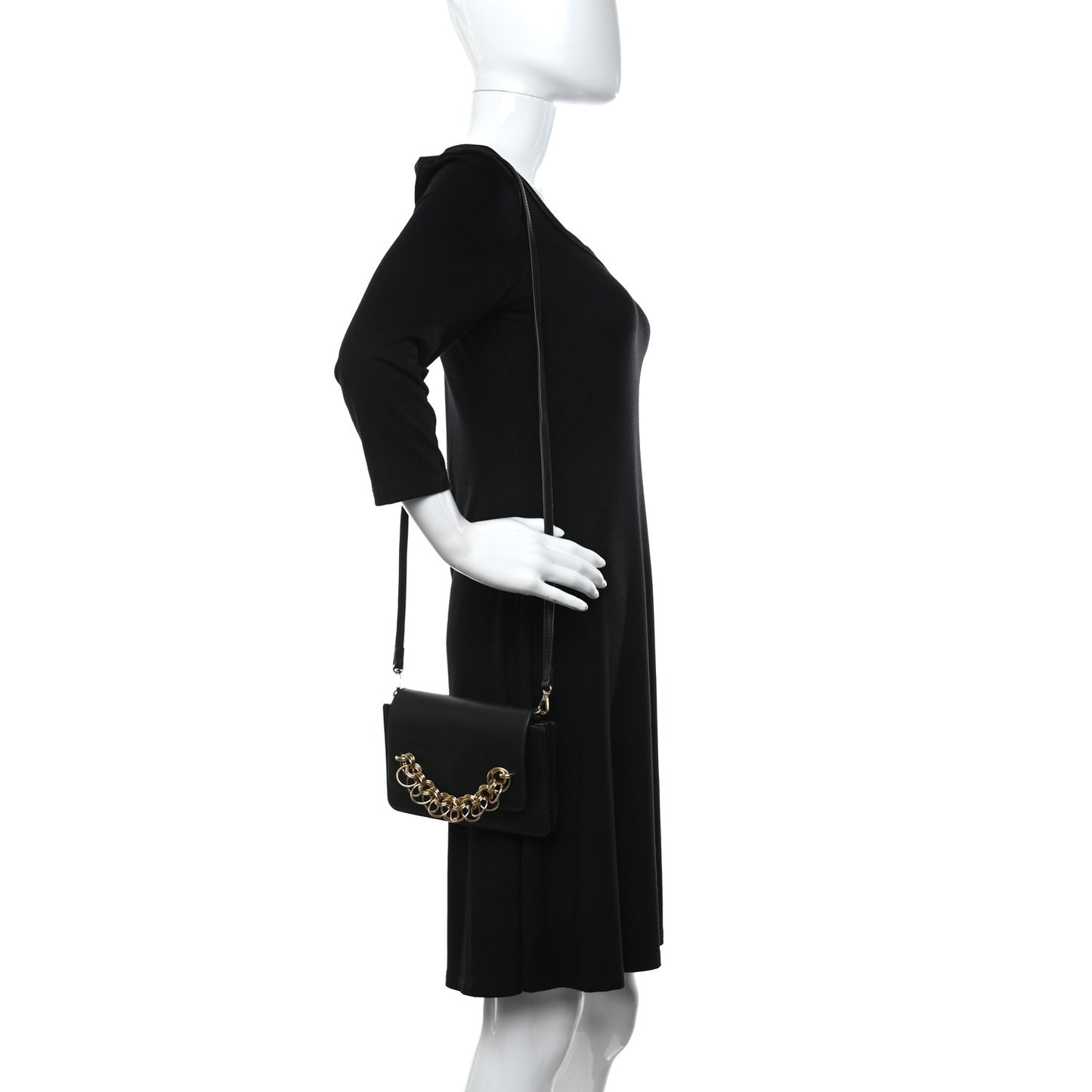 Smooth Calfskin Drew Bijou Clutch Black