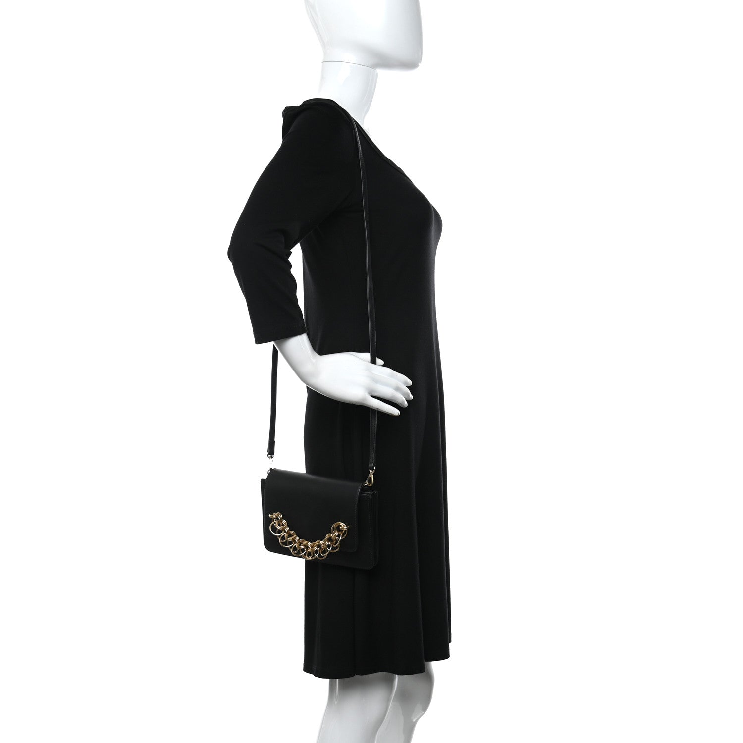 Chloe Smooth Calfskin Drew Bijou Clutch Black 2 of 10