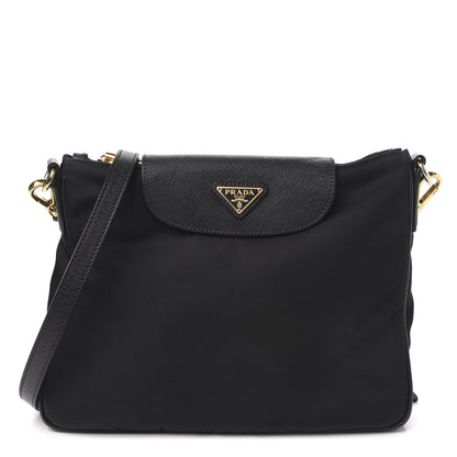 Prada Tessuto Nylon Saffiano Crossbody Bag Black 1 of 10