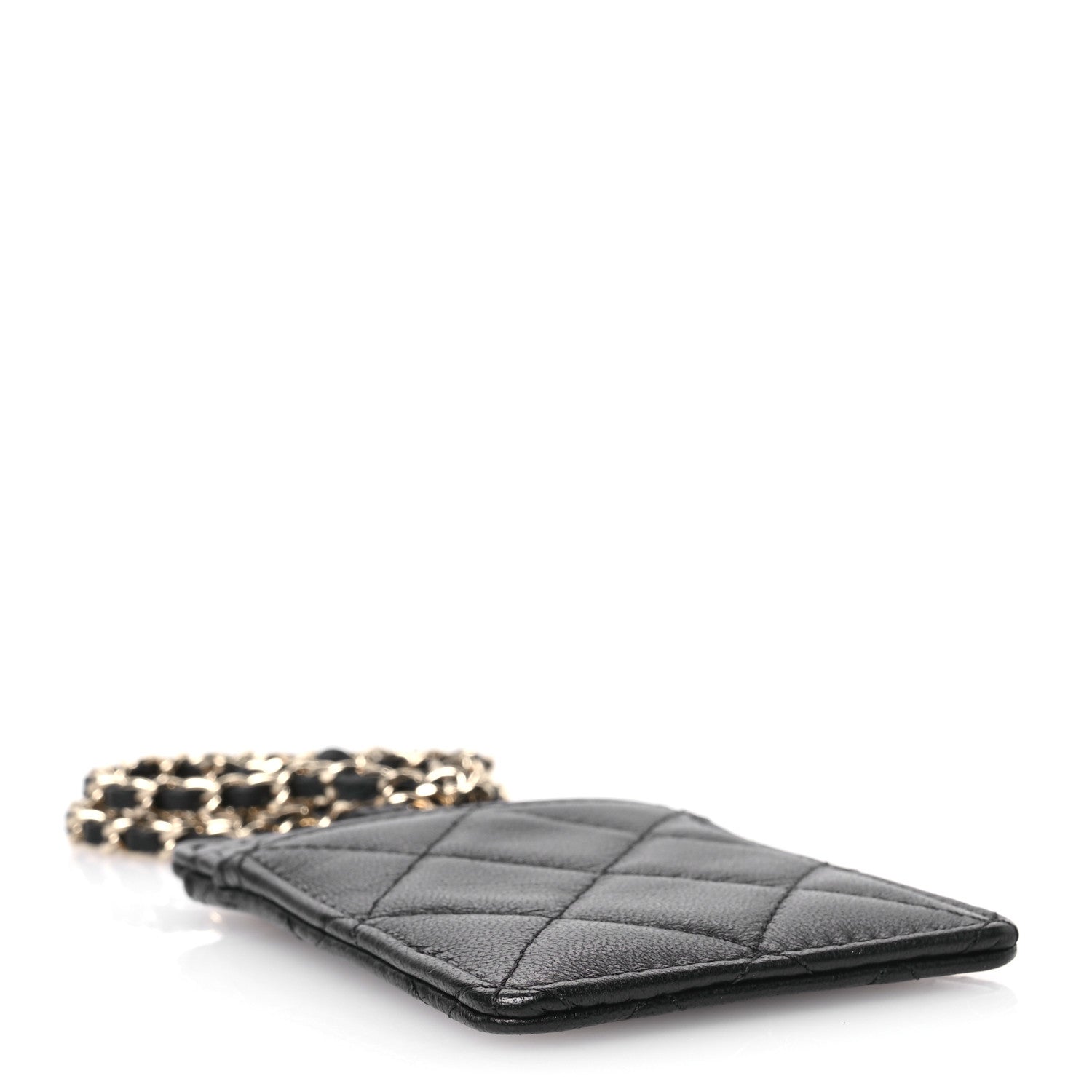 Chanel Lambskin Quilted Card Holder On Chain Black 4 of 12