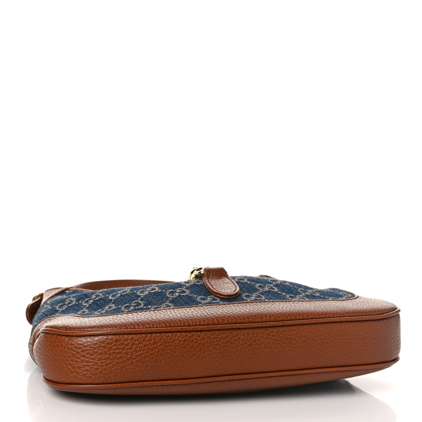 New Denim GG Monogram Calfskin Small Jackie 1961 Hobo Blue Tea Cuir