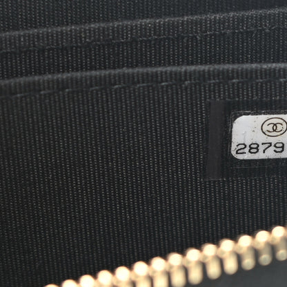 Chanel Goatskin Quilted Chanel 19 Zip Around Coin Purse Wallet Black 7 of 8
