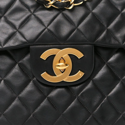 Chanel Lambskin Quilted XL Jumbo Single Flap Black 10 of 12