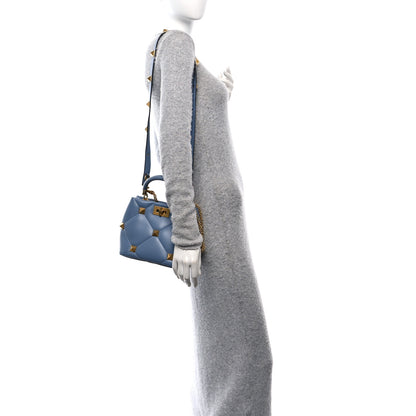 Valentino Garavani Nappa Small Roman Stud The Handle Bag Niagara 2 of 11