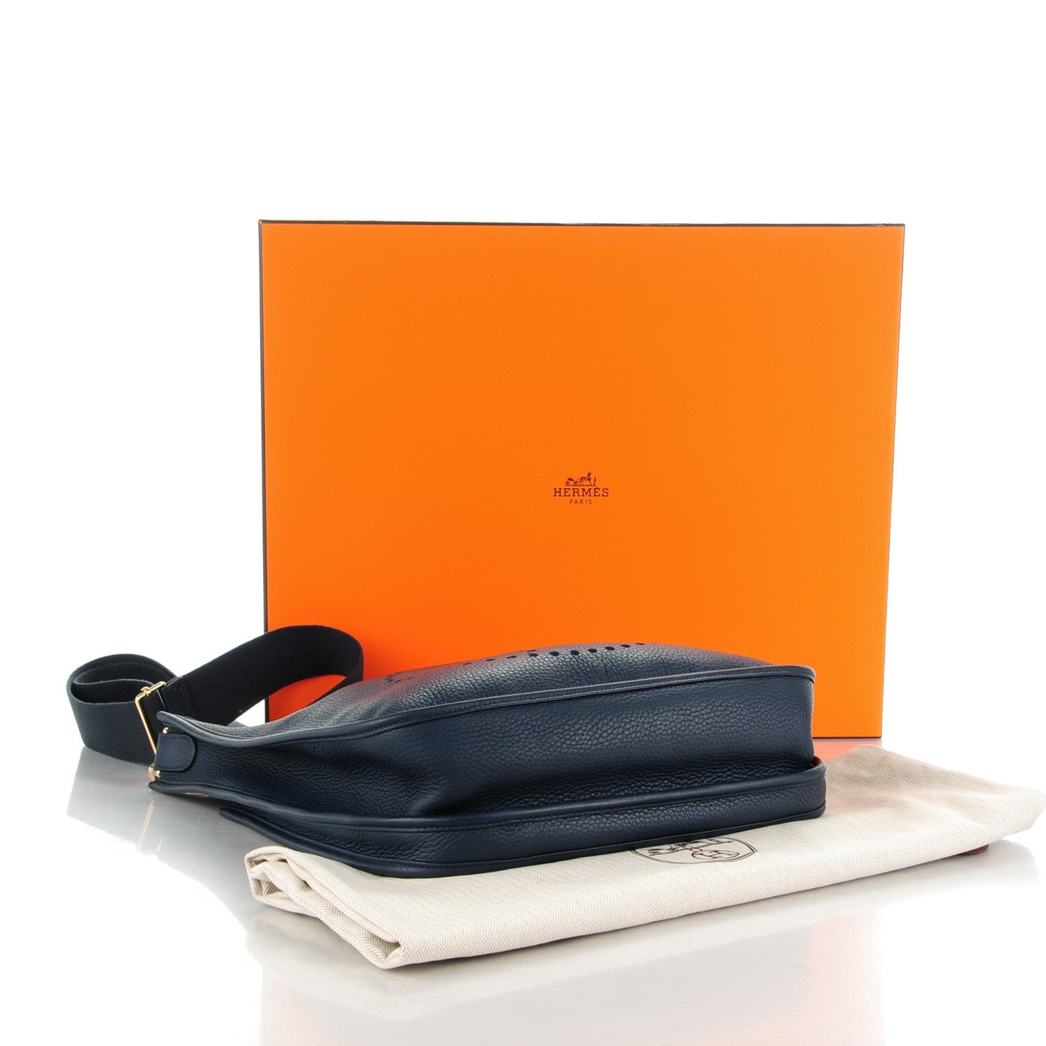 Hermes Taurillon Clemence Evelyne III GM Bleu Obscur 4 of 7