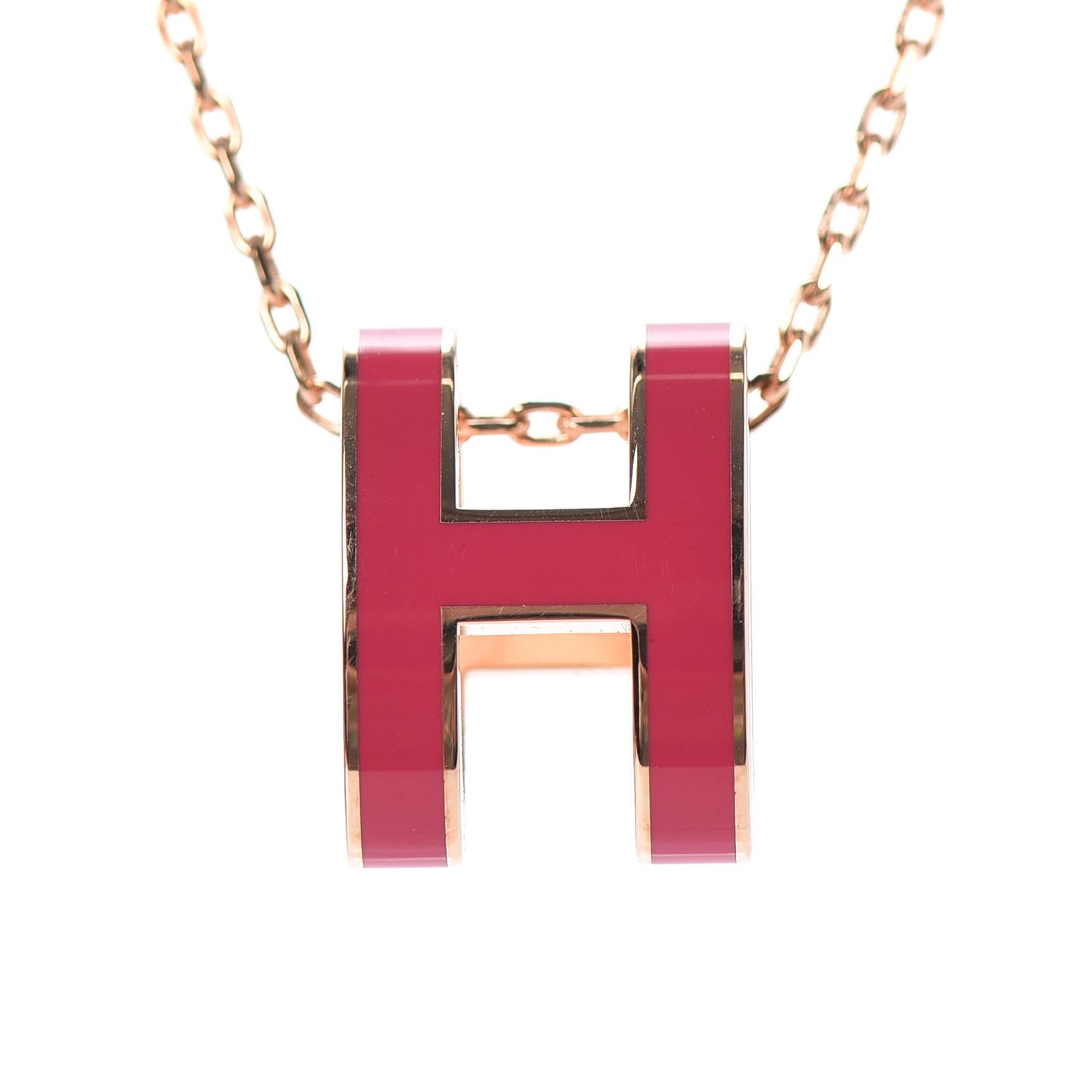 Lacquered Rose Gold Pop H Pendant Necklace Rose Extreme