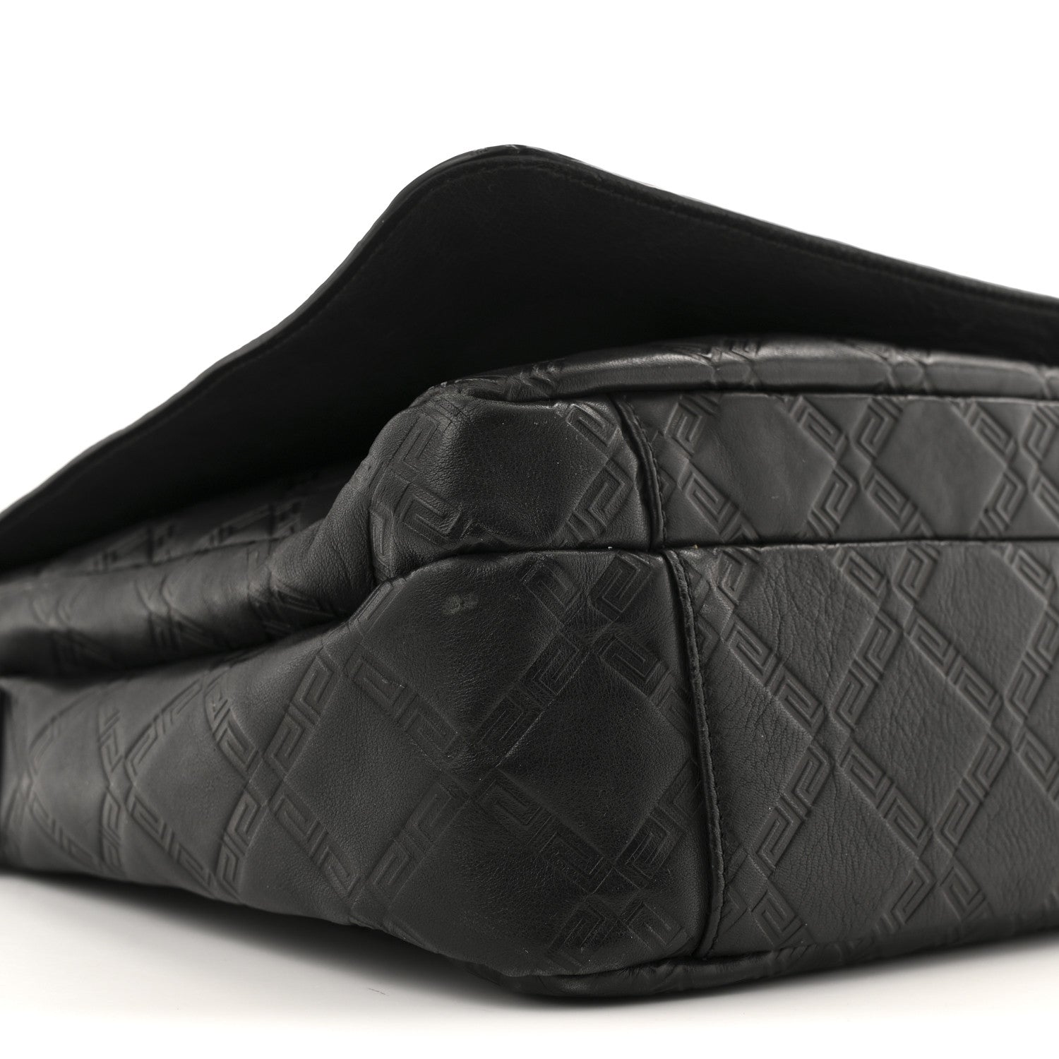 Versace Calfskin Embossed Medusa Messenger Bag Black 9 of 13
