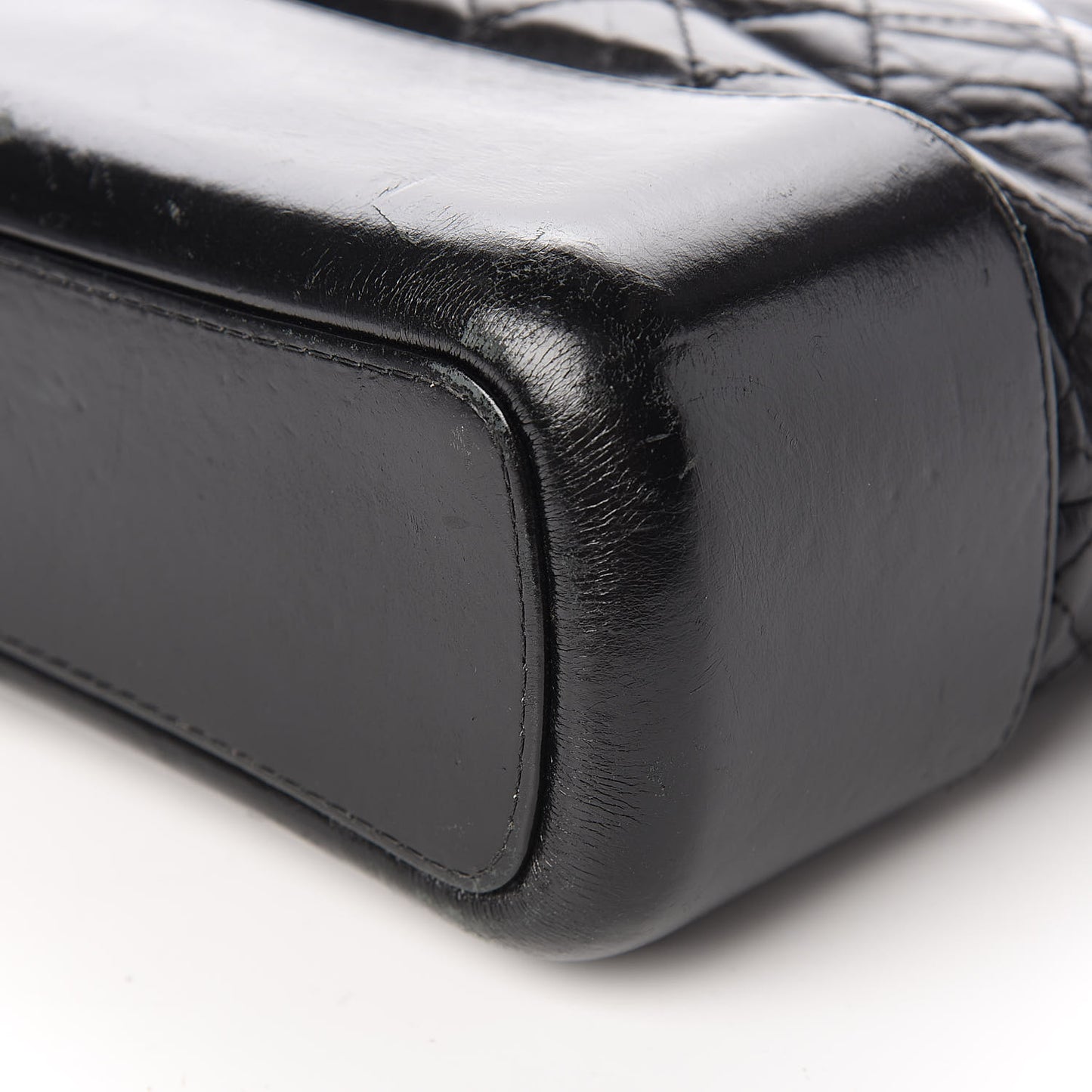 Aged Calfskin Quilted Medium Gabrielle Hobo Black