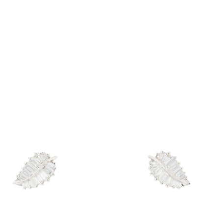 Anita Ko 18K White Gold Diamond Small Palm Leaf Earrings 1 of 4