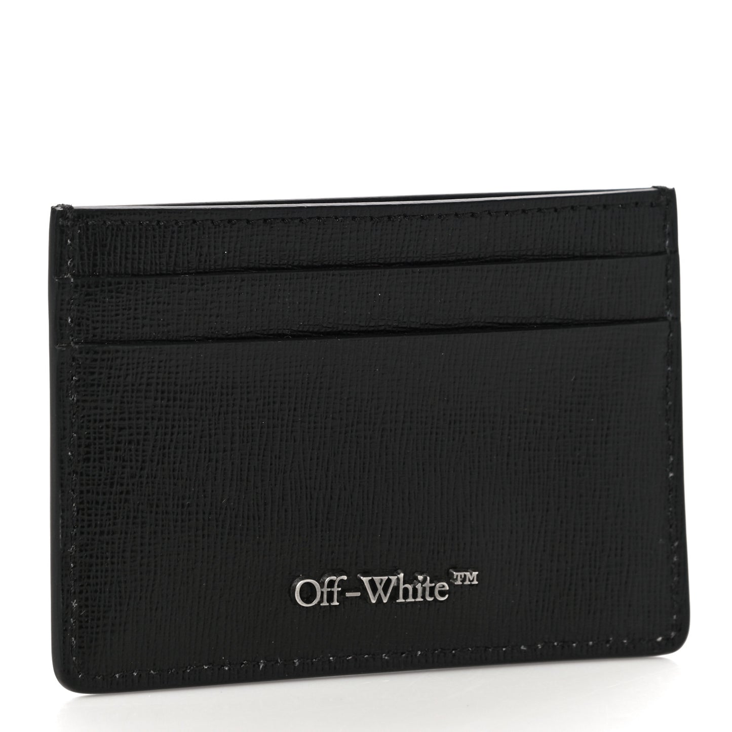 Saffiano Striped Diag Card Case Black White