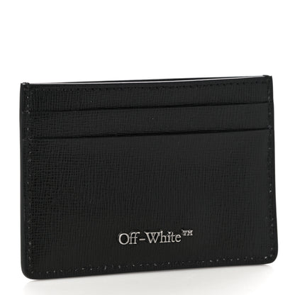 Off-White Saffiano Striped Diag Card Case Black White 3 of 9