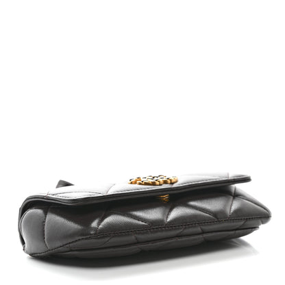 Chanel Goatskin Quilted Chanel 19 Glasses Case With Chain Brown 5 of 12
