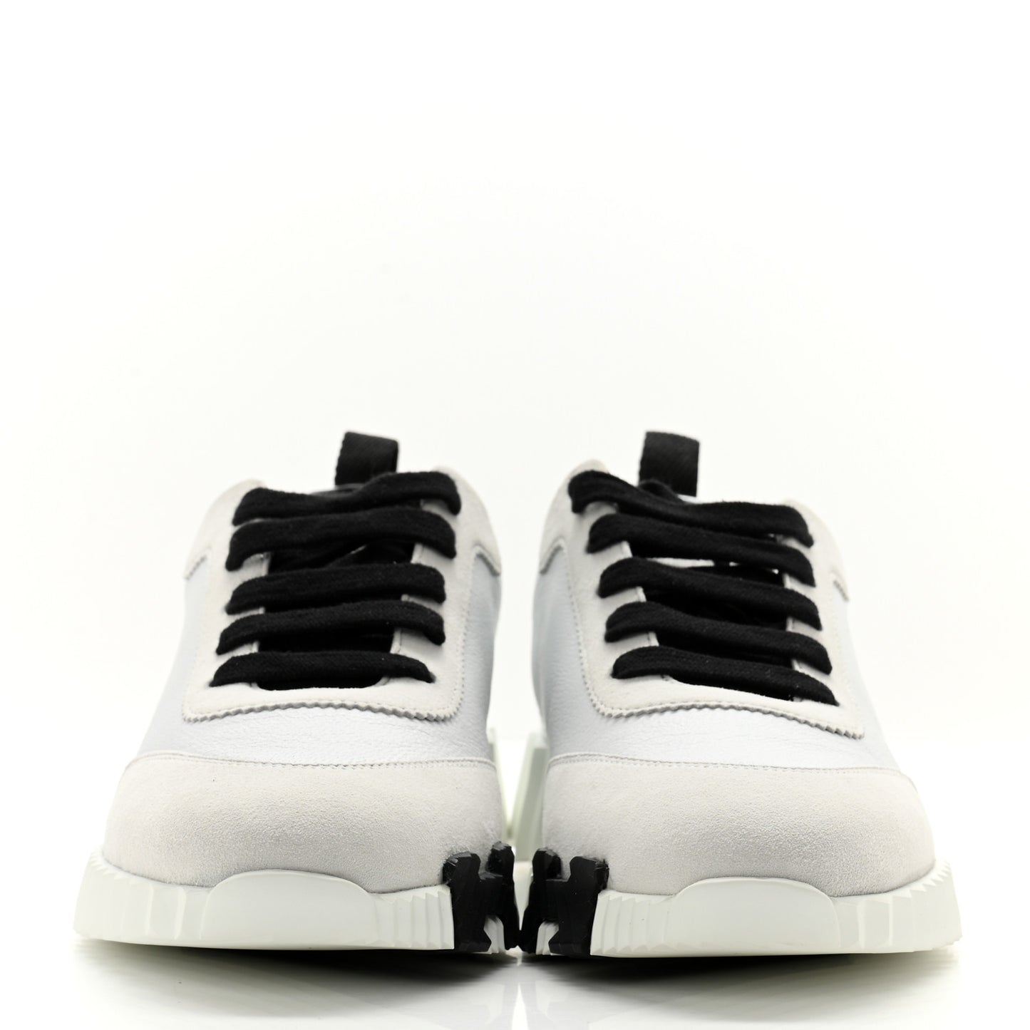 Goatskin Suede Goatskin Bouncing Sneakers 37 White Black