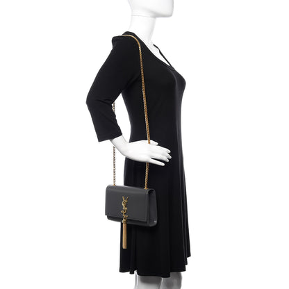 Saint Laurent Calfskin Small Classic Monogram Kate Tassel Satchel Storm 2 of 13