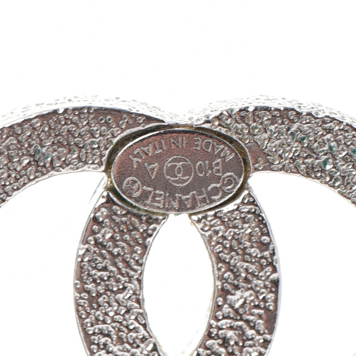 Chanel Glitter Resin CC Earrings Silver Black 5 of 5