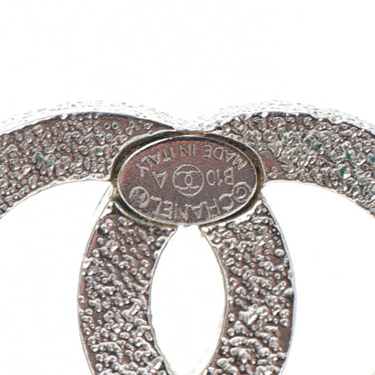 Chanel Glitter Resin CC Earrings Silver Black 5 of 5