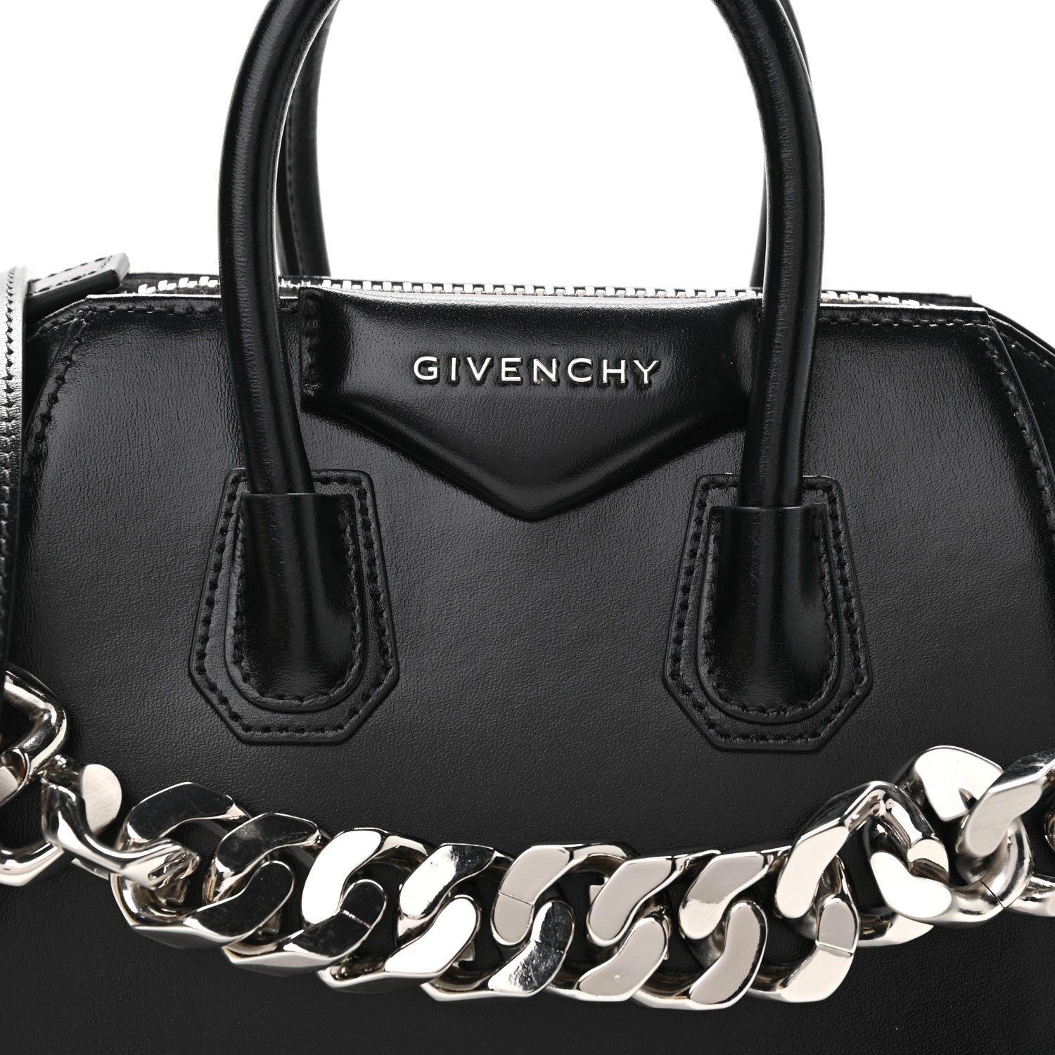 Givenchy Shiny Lord Calfskin Mini Antigona With Chain Black 8 of 10