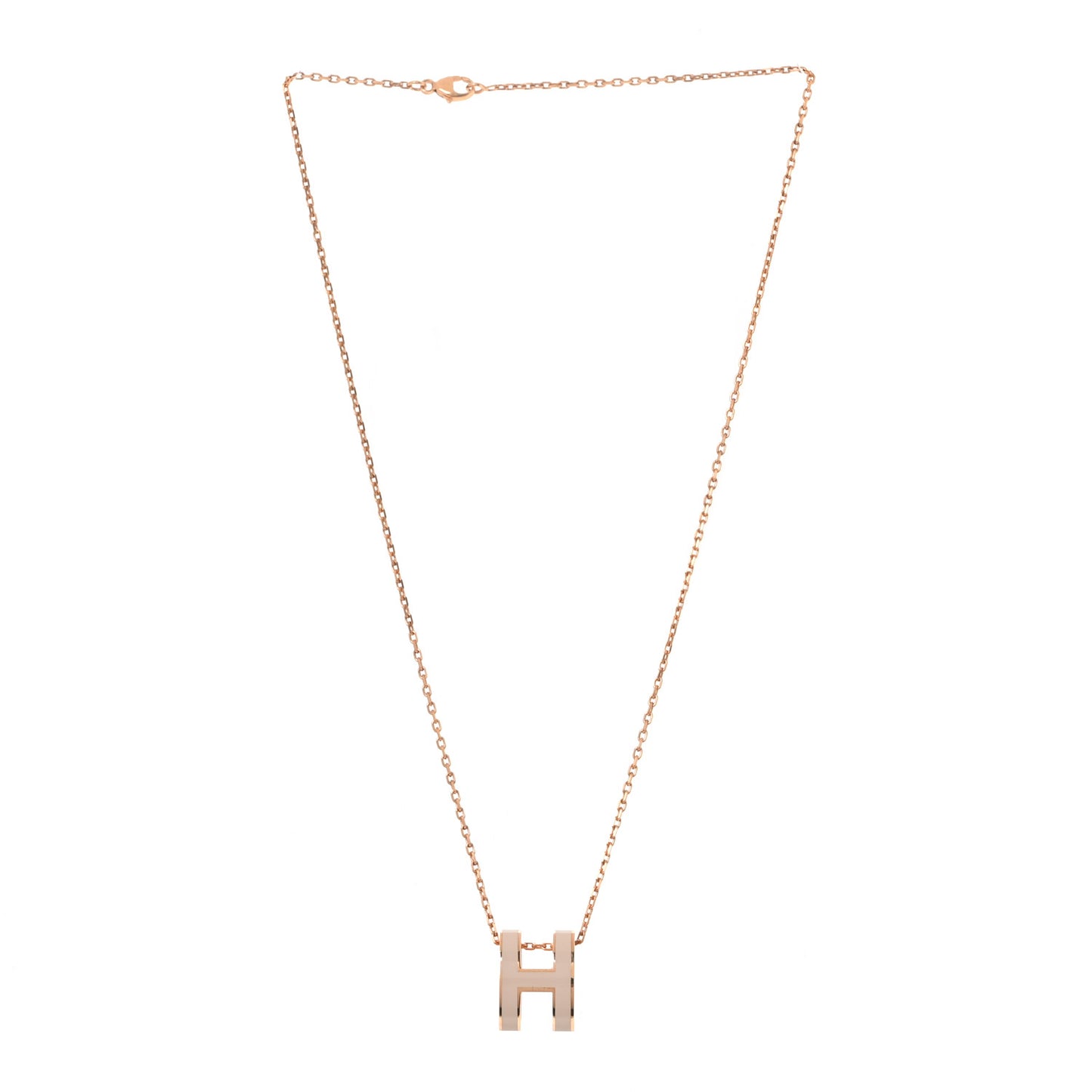 Lacquered Rose Gold Pop H Pendant Necklace Poudre