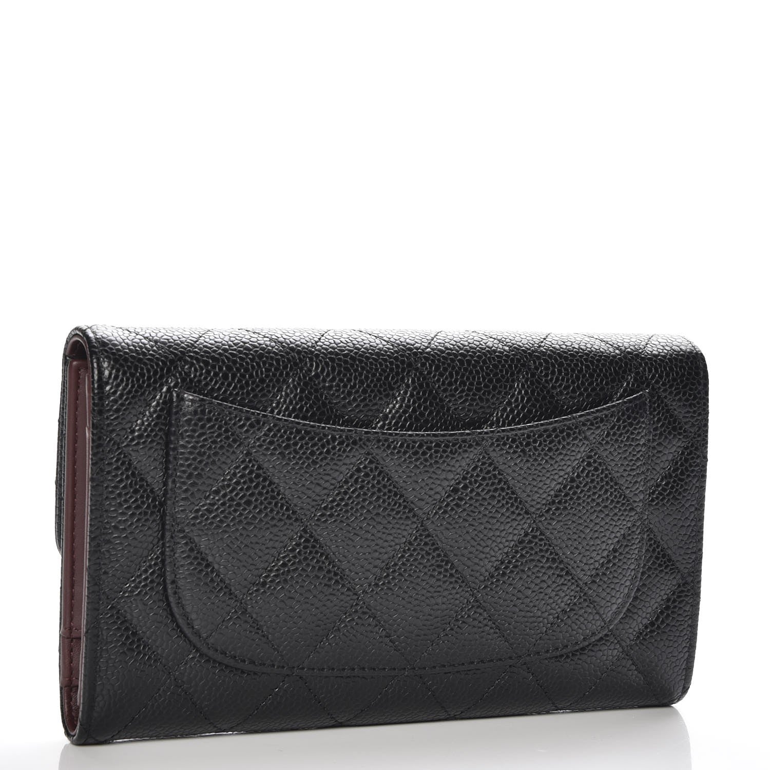 Chanel Caviar Quilted Long Flap Wallet Black 3 of 9
