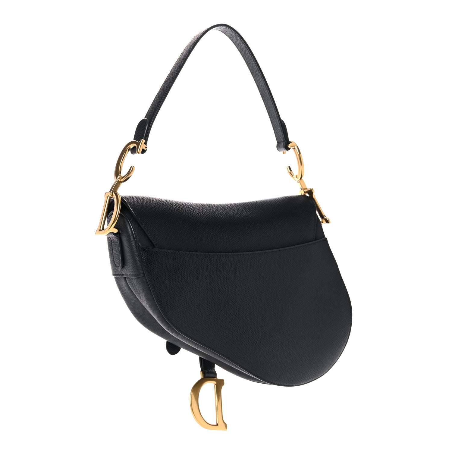 Christian Dior Grained Calfskin Saddle Bag Black 3 of 18