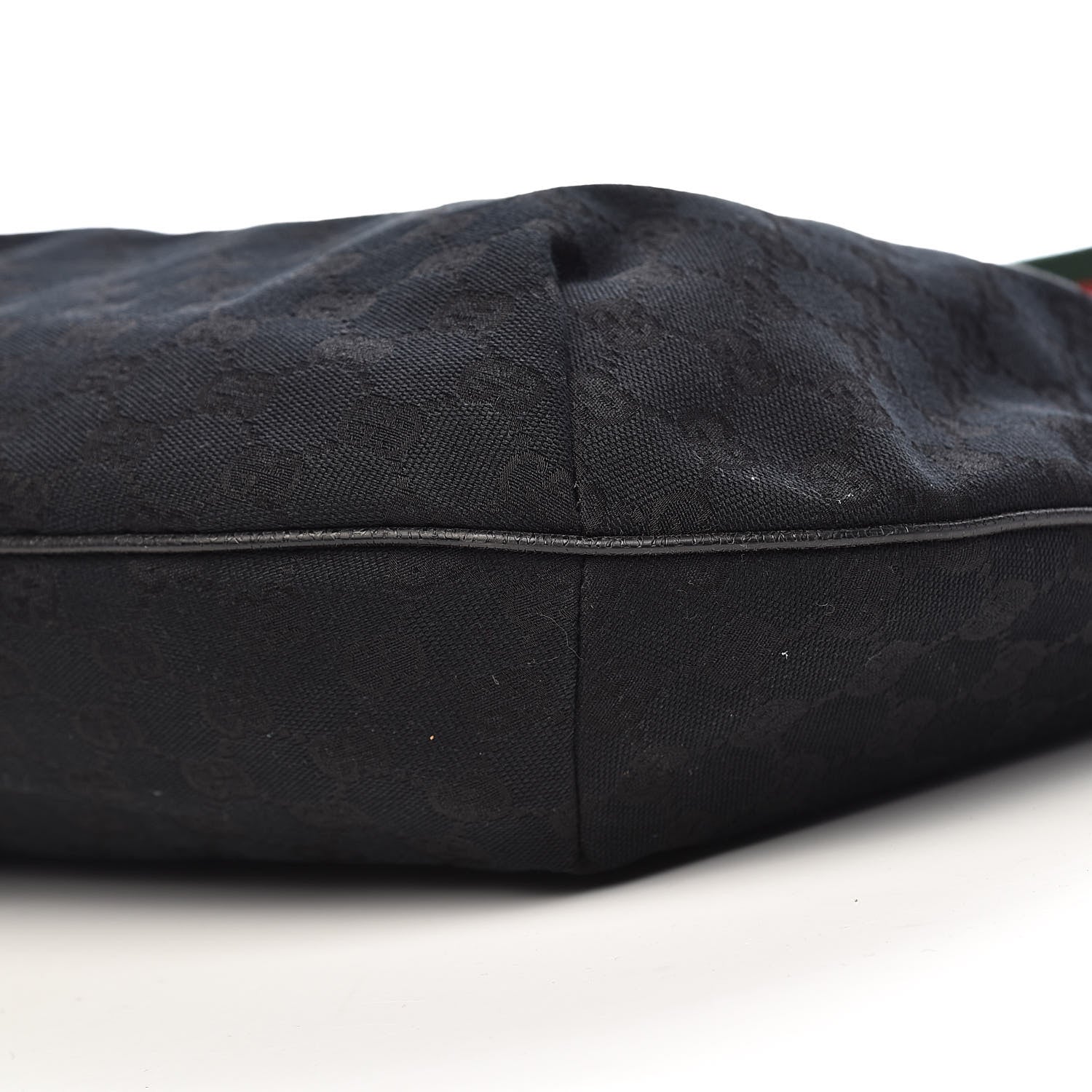 Gucci Monogram Web Medium Half Moon Hobo Black 10 of 11
