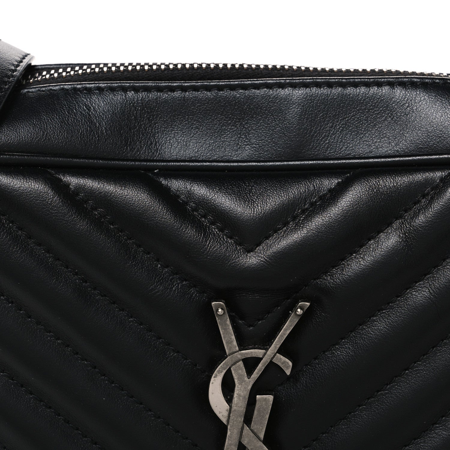 Saint Laurent Calfskin Matelasse Monogram Lou Camera Bag Black 8 of 10