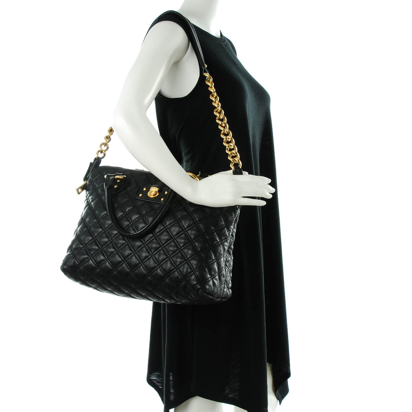 Lambskin Quilted Standard Satchel Black