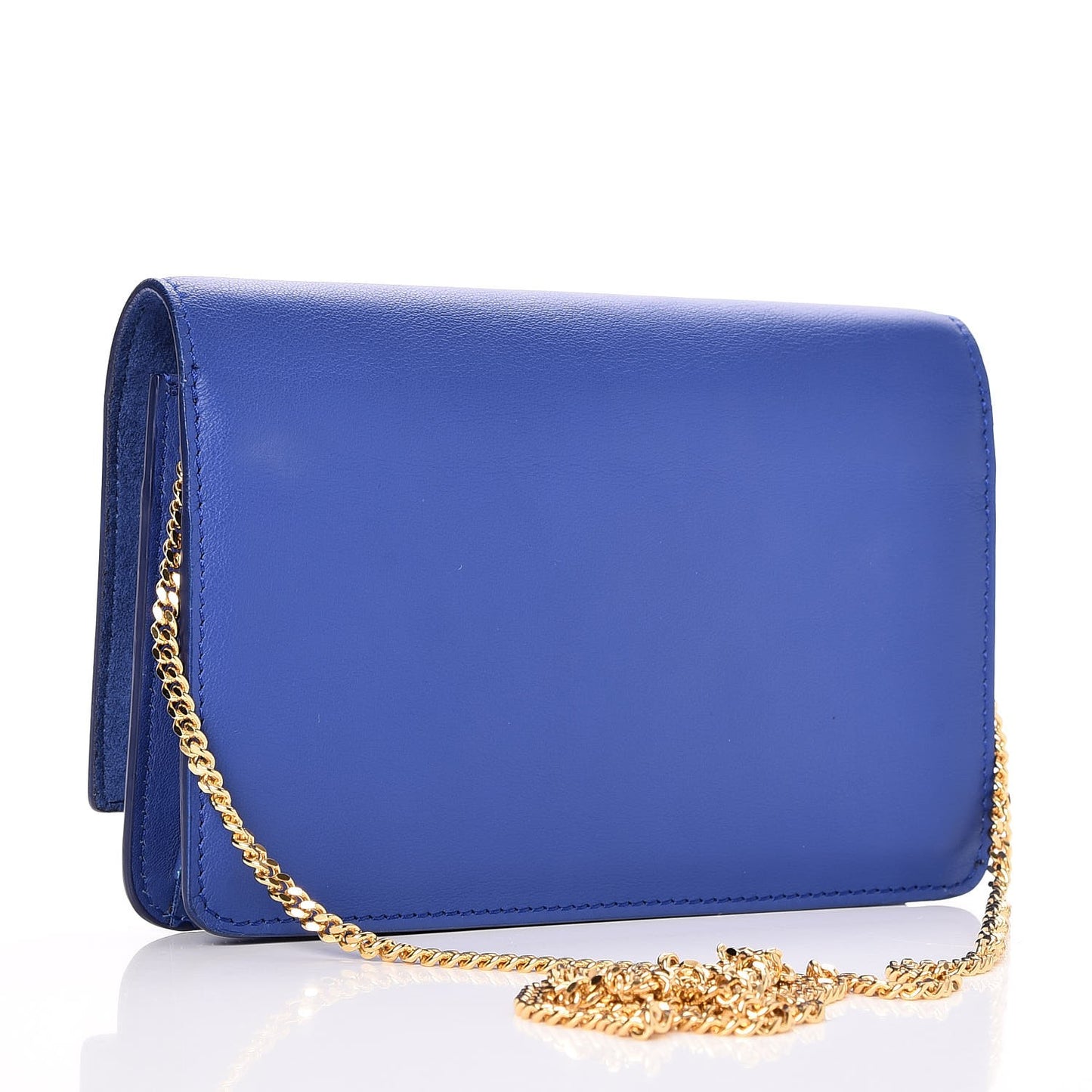 Vitello Flamingo Tube Wallet on Chain Blue Neon