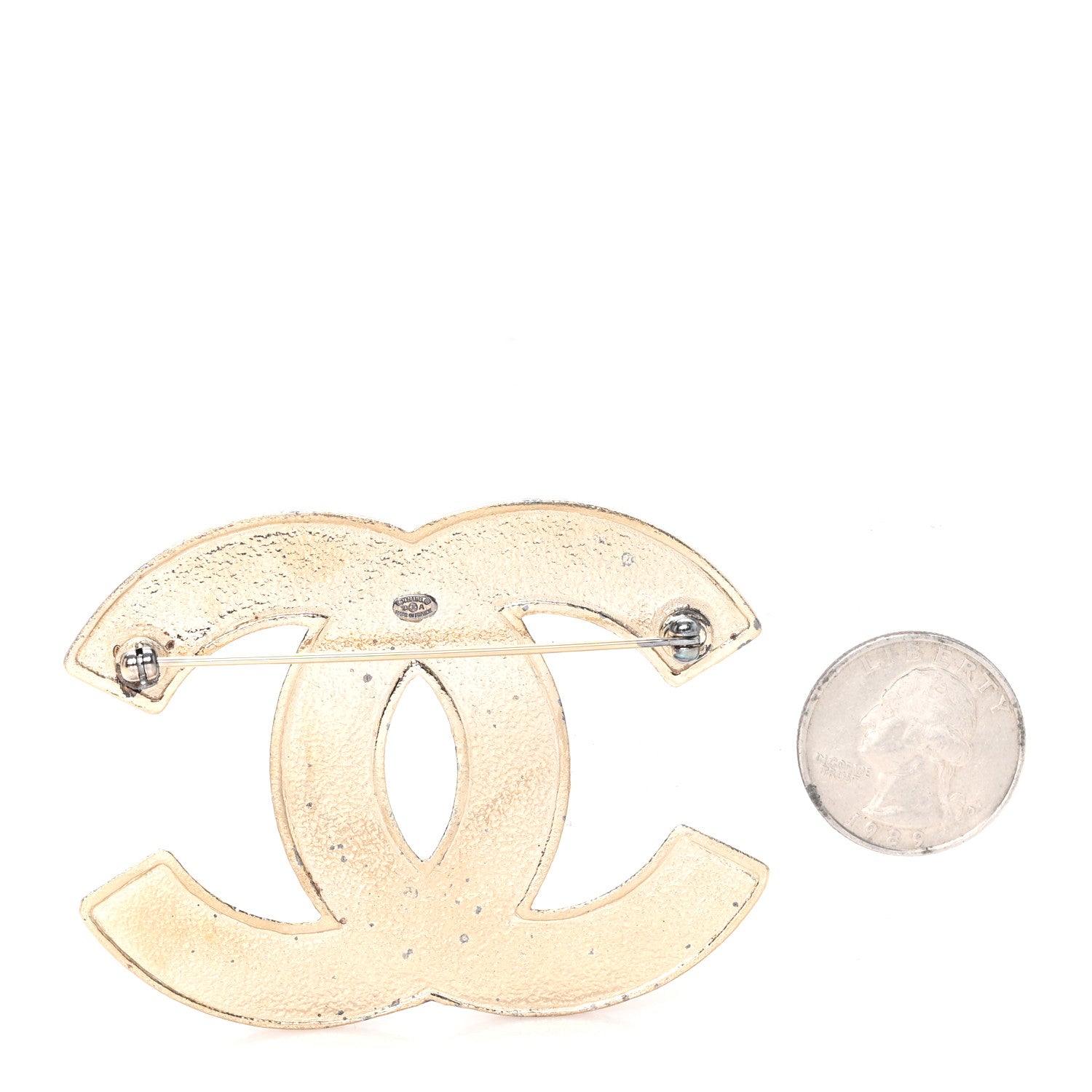 Chanel CC Large Brooch Gold 2 of 4
