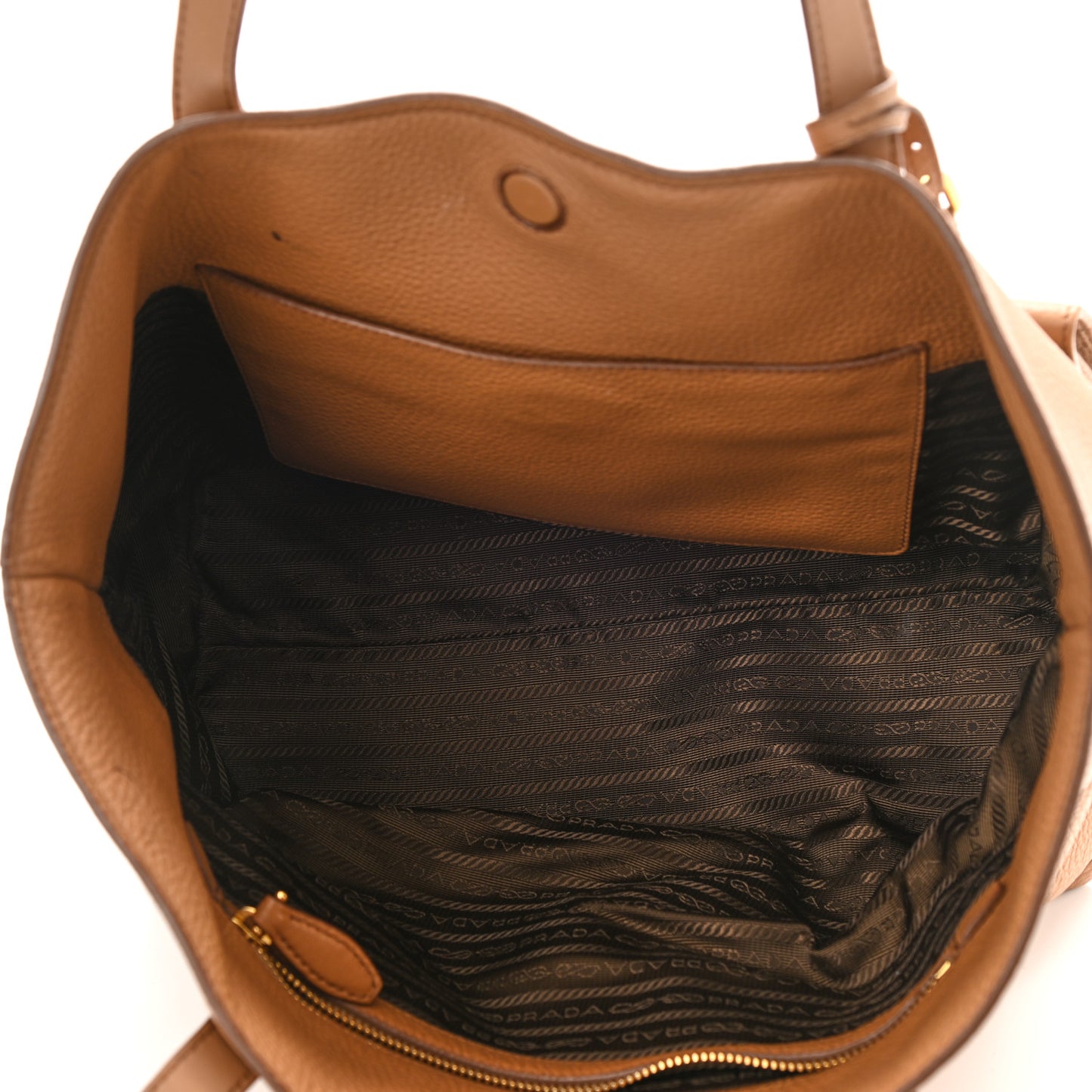 Vitello Daino Pocket Shopping Tote Cannella