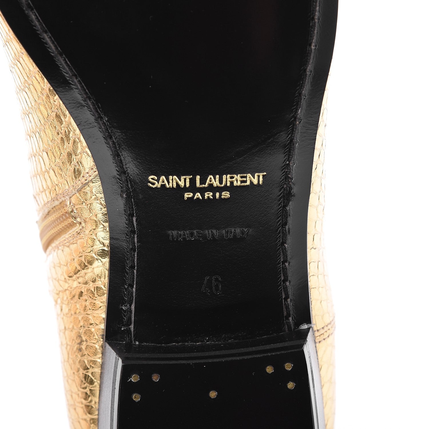 Saint Laurent Mens Metallic Python Calfskin Embossed Devon 30