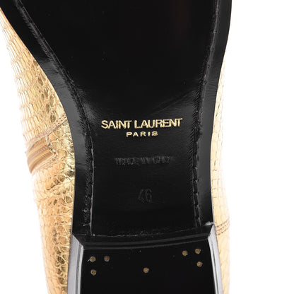 Saint Laurent Mens Metallic Python Calfskin Embossed Devon 30 Western Boot 46 Gold 6 of 10