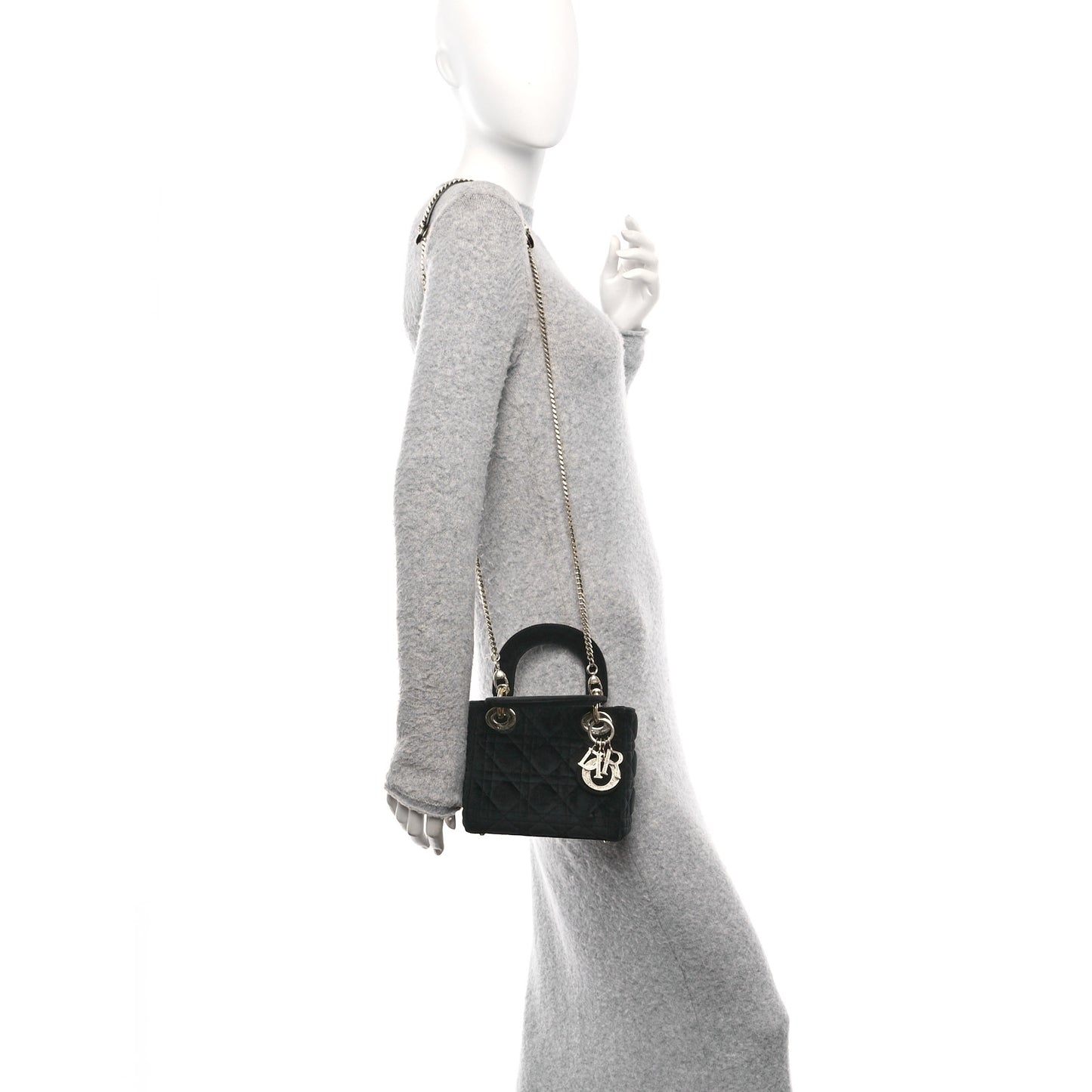 Velvet Mini Lady Dior Black