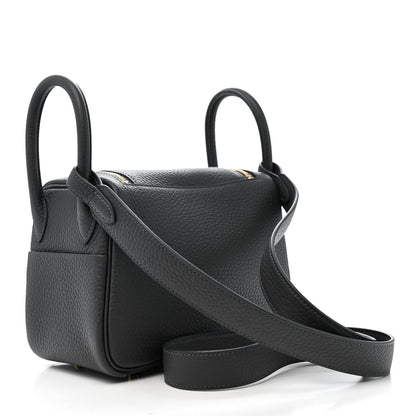 Hermes Taurillon Clemence Mini Lindy 20 Ardoise 2 of 11