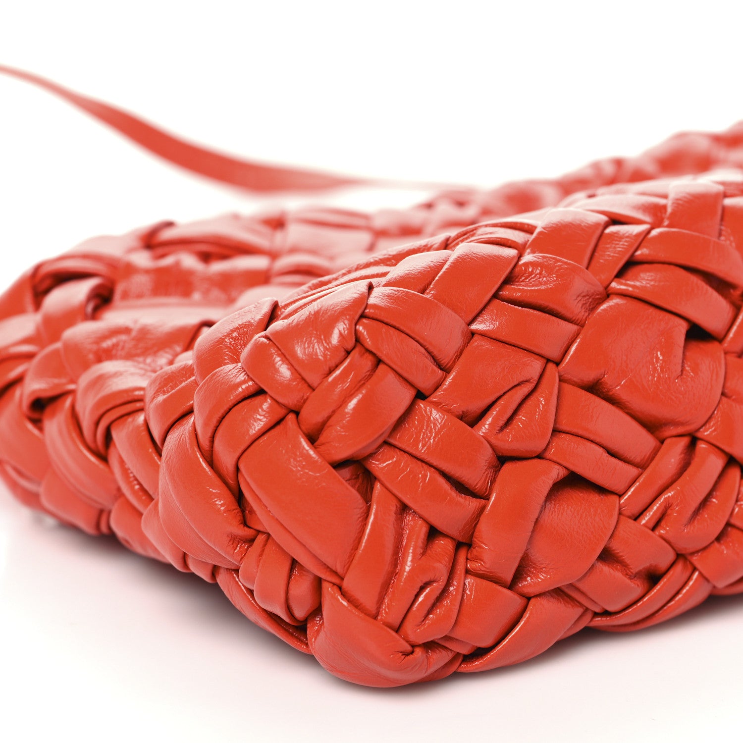 Bottega Veneta Calfskin Intrecciato Kalimero Cha-Cha Clutch Red 8 of 9