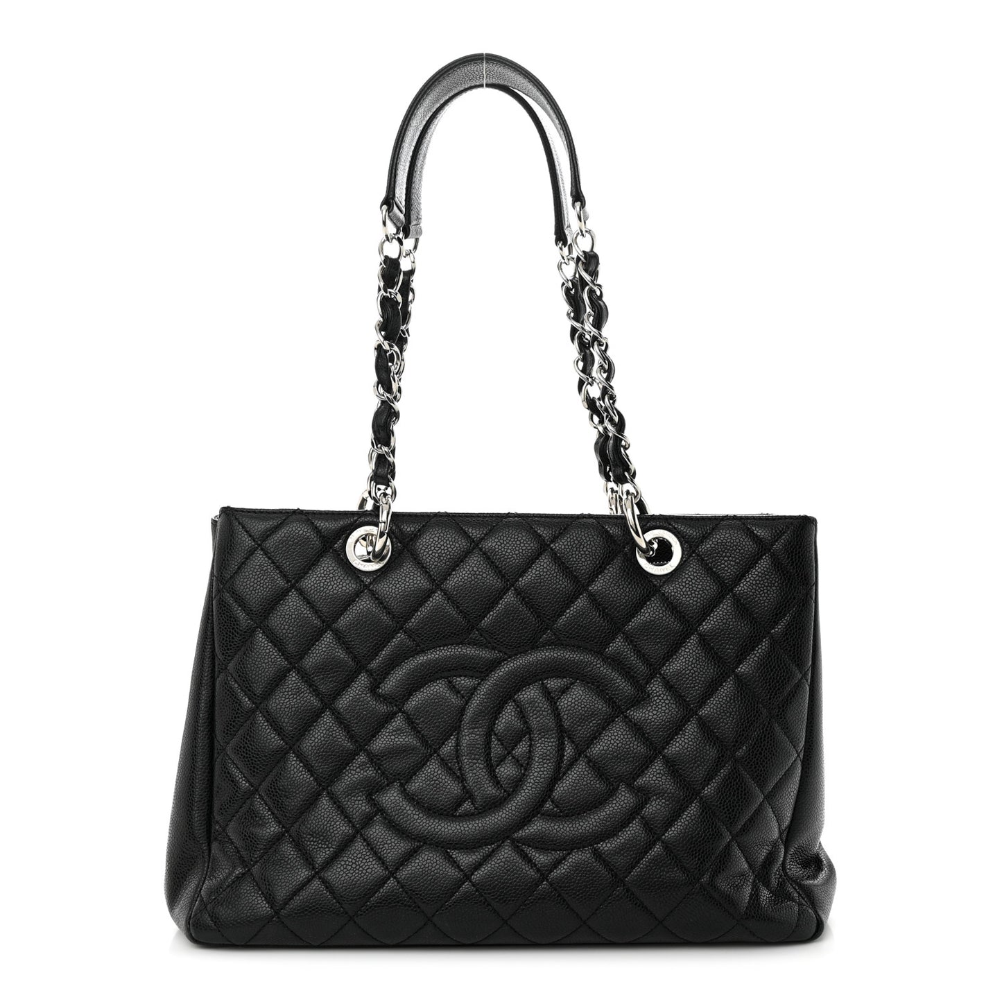 Caviar Quilted Grand Shopping Tote GST Black