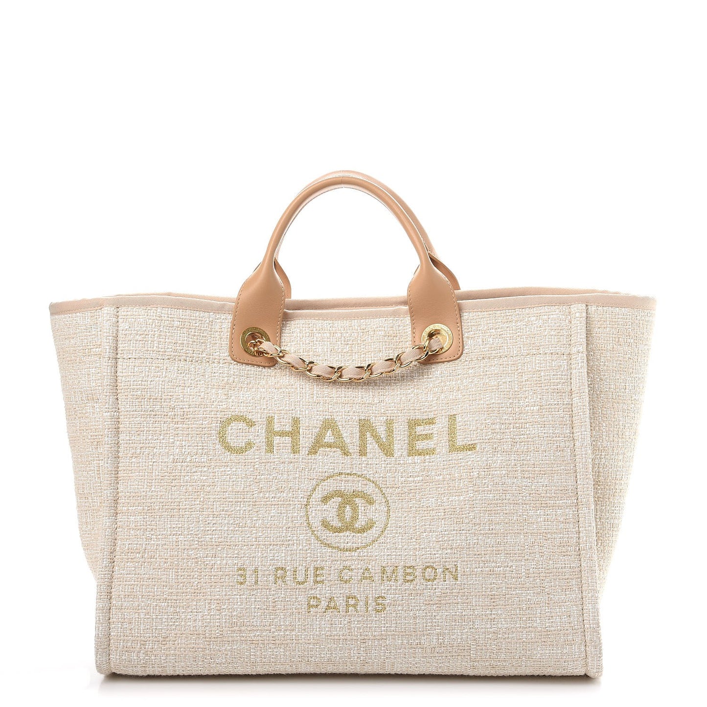 Canvas Large Deauville Tote Light Beige