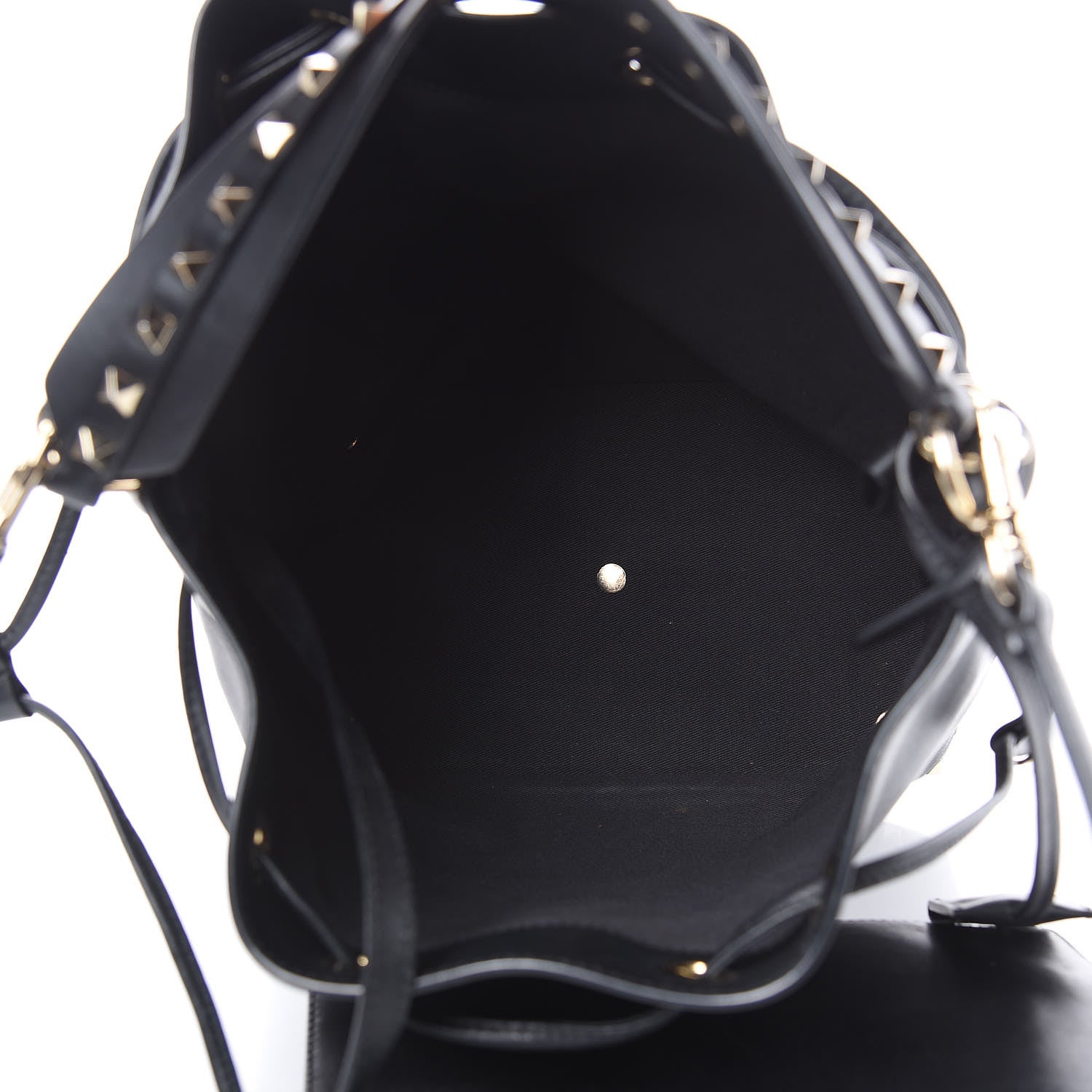 Valentino Garavani Vitello Rockstud Bucket Bag Black 6 of 14