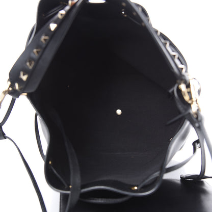 Valentino Garavani Vitello Rockstud Bucket Bag Black 6 of 14
